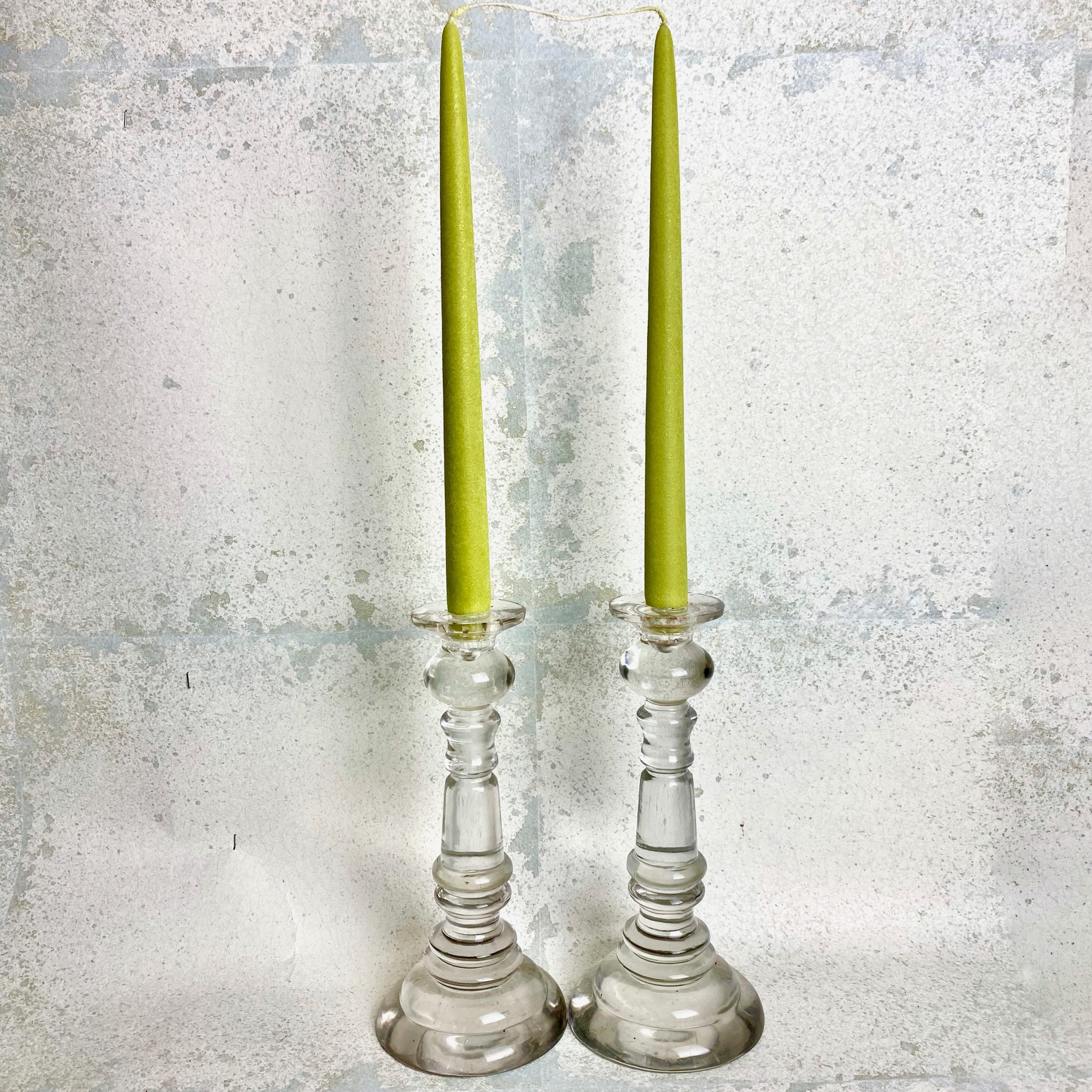 36x Bright Green TAPERED DINNER CANDLES CANDLE INDIVIDUALLY WRAPPED.UK 